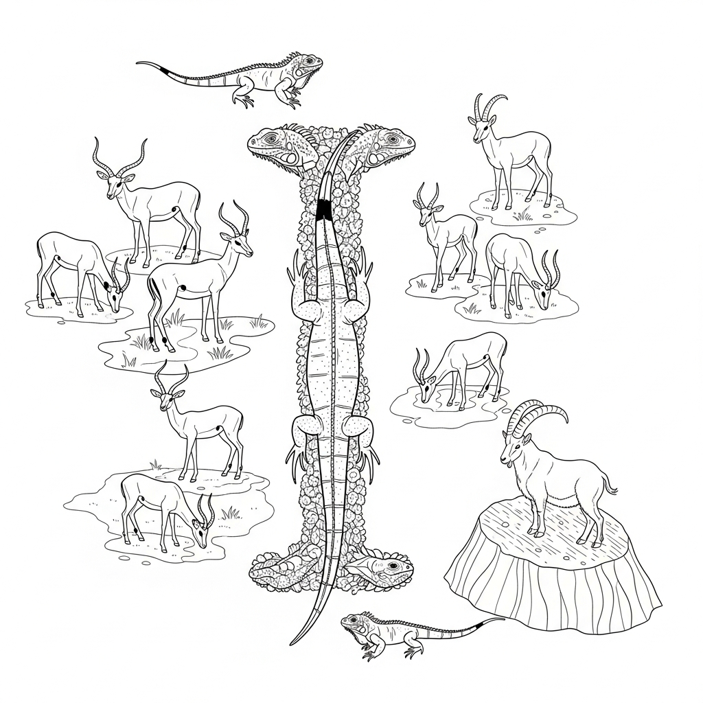 letter i animal drawing