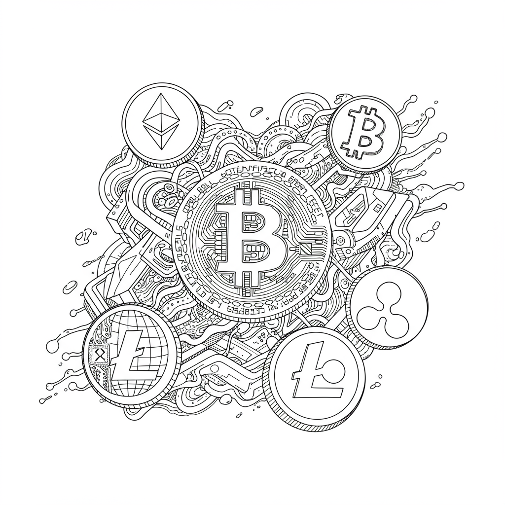 Digital Currency Abstract Art - Coloring.app