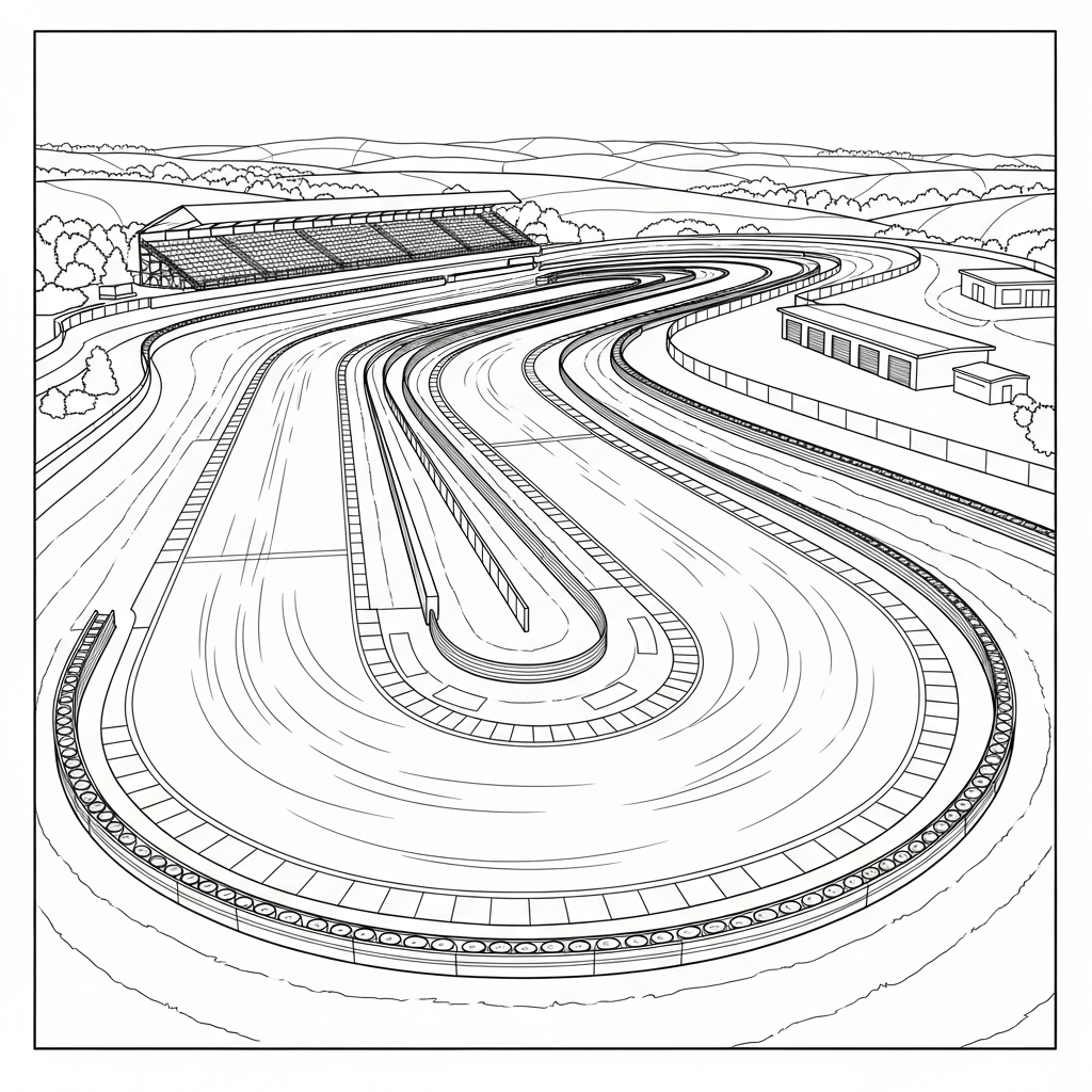 hairpin race track curve - coloring.app