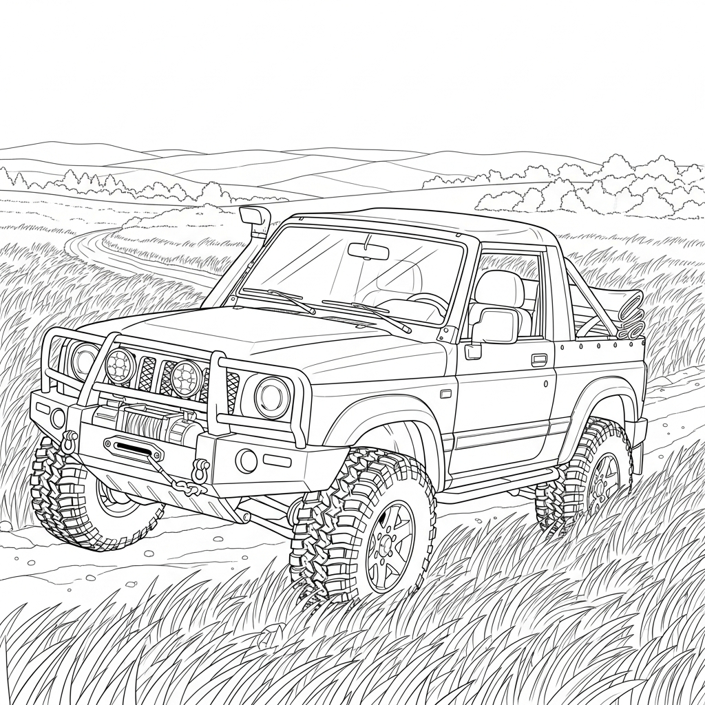 Rugged 4x4 Off-Road Adventure - Coloring.app, image size:1024x1024
