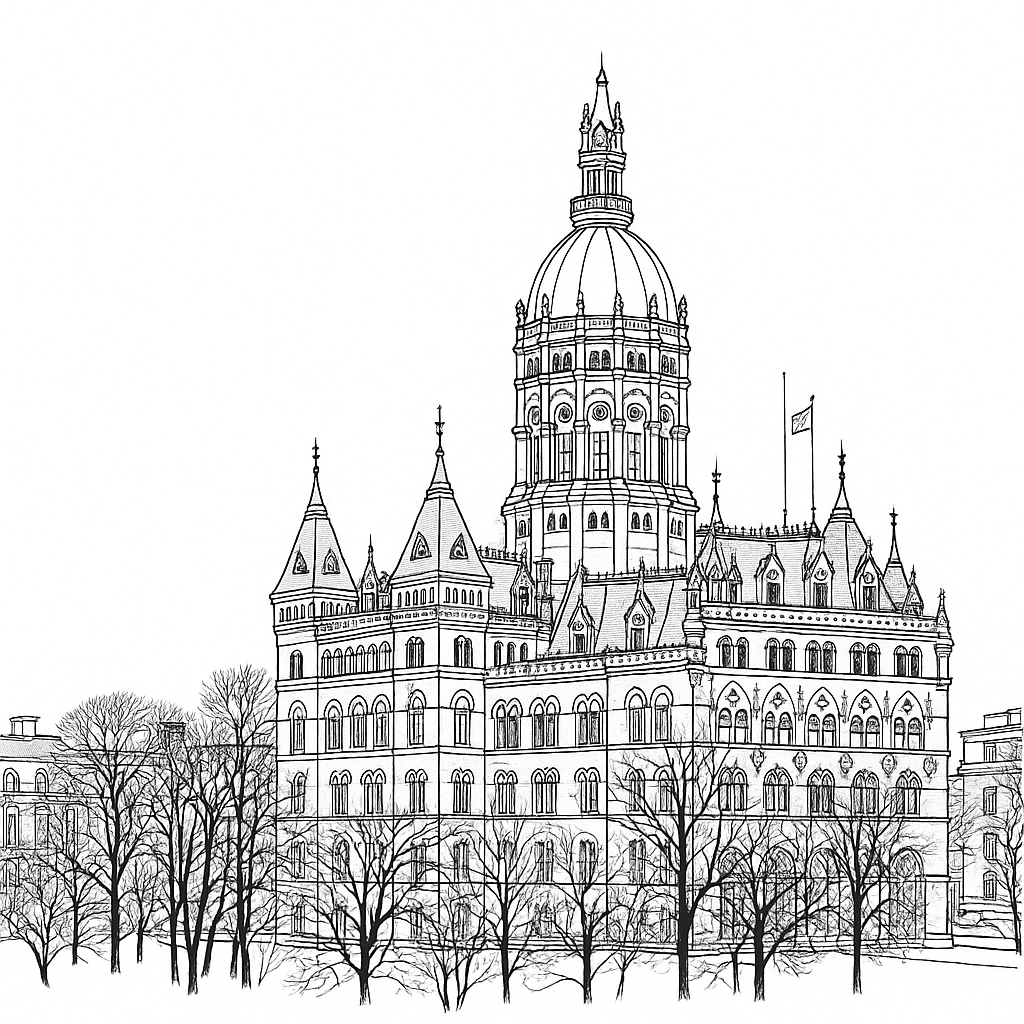 capitol building outline drawing