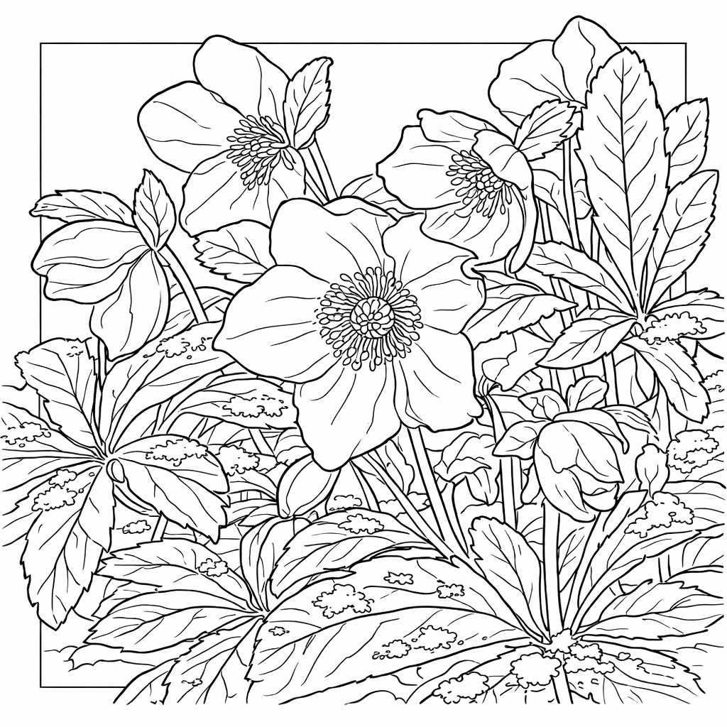 flower leaf coloring pages