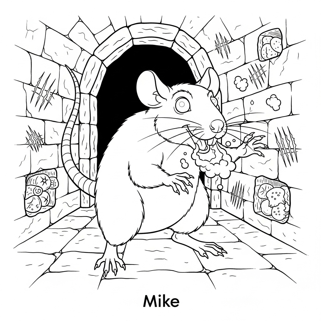 My son wanted a picture of Remy the rat from ratatouille. So I did this for  him from a Disney coloring page., image size:1024x1024