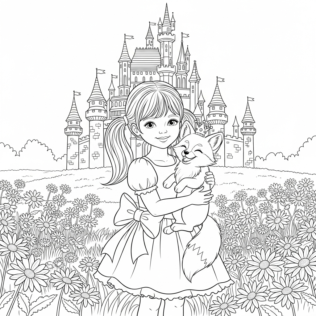 Chibi Girls Coloring Book, image size:1024x1024