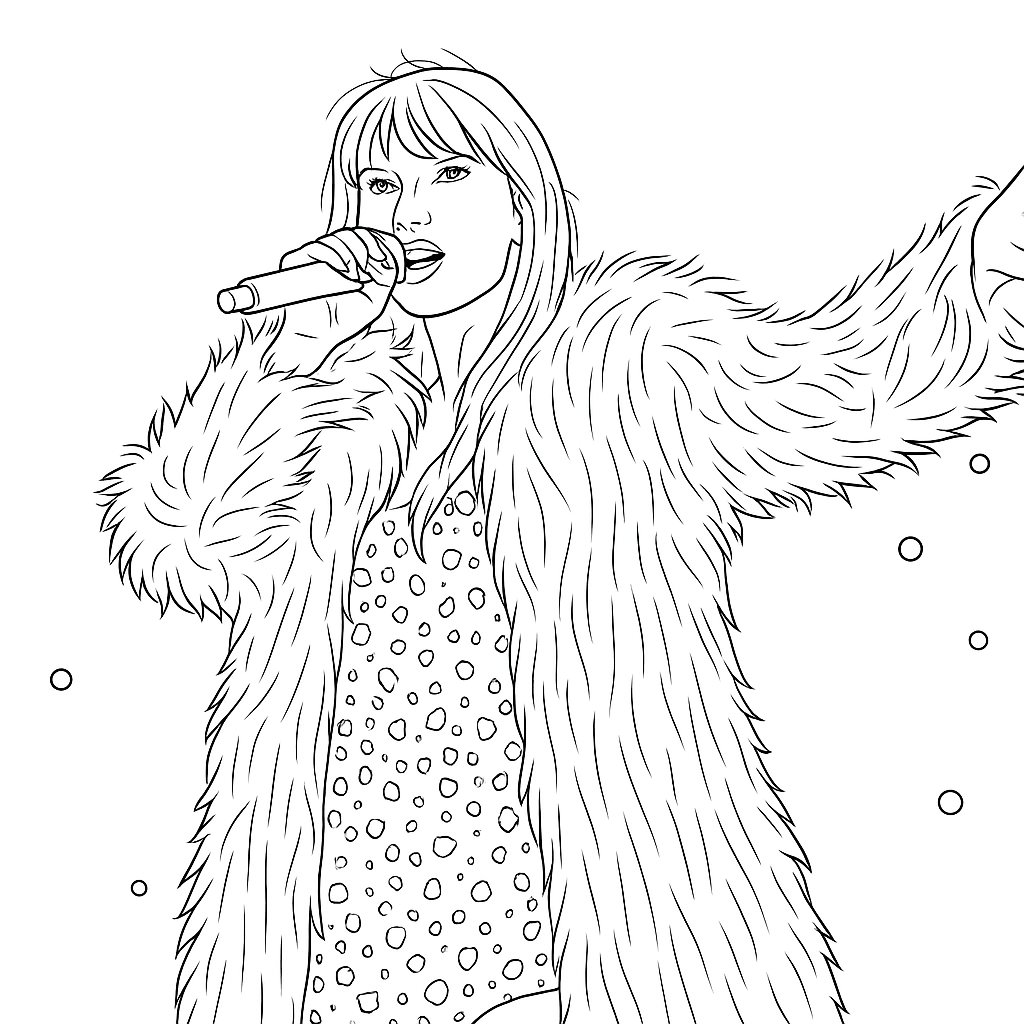 girl singing on stage drawing