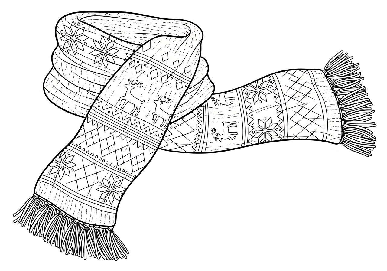 festive winter scarf design - coloring.app