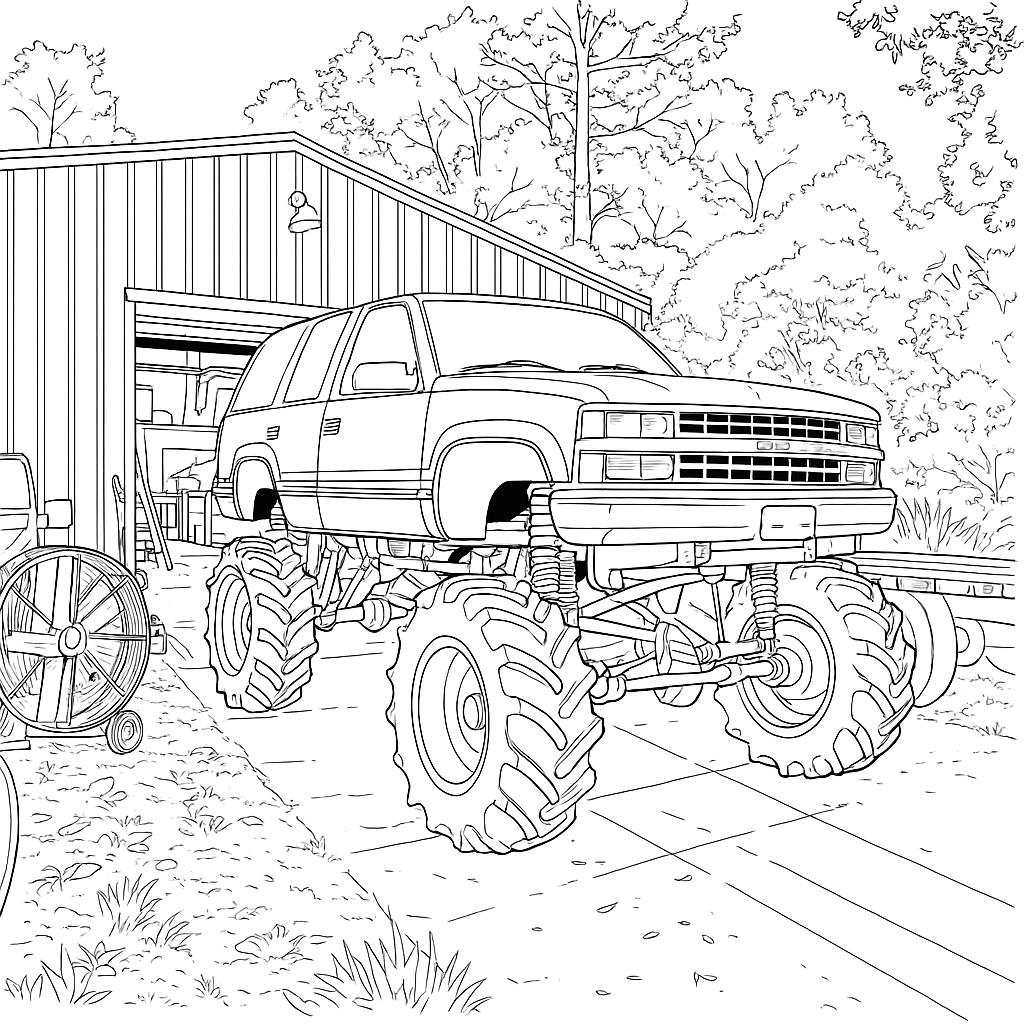 Giant SUV Ready for Adventure - Coloring.app, image size:1024x1024