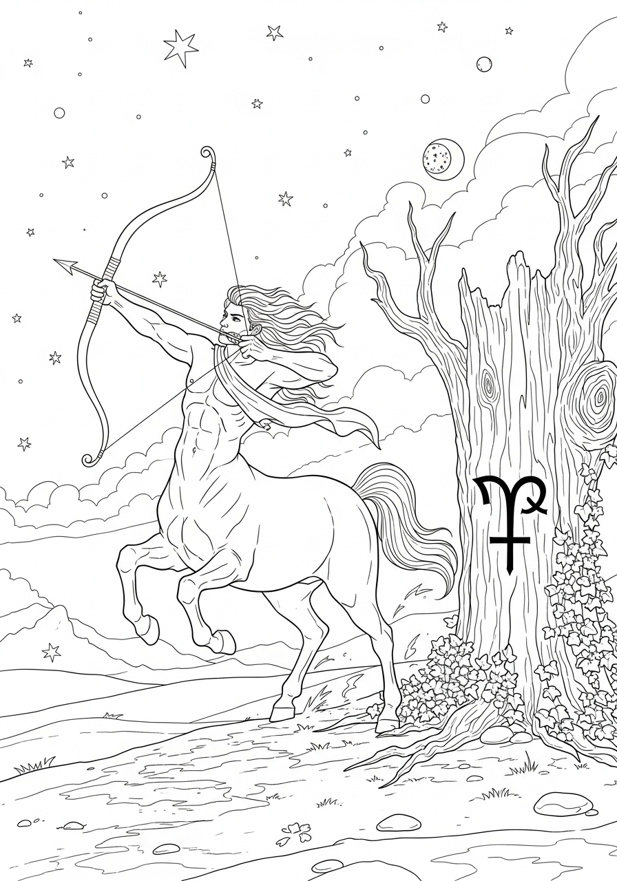 Awesome Drawing Of A Centaur Coloring Page Kids Play Color