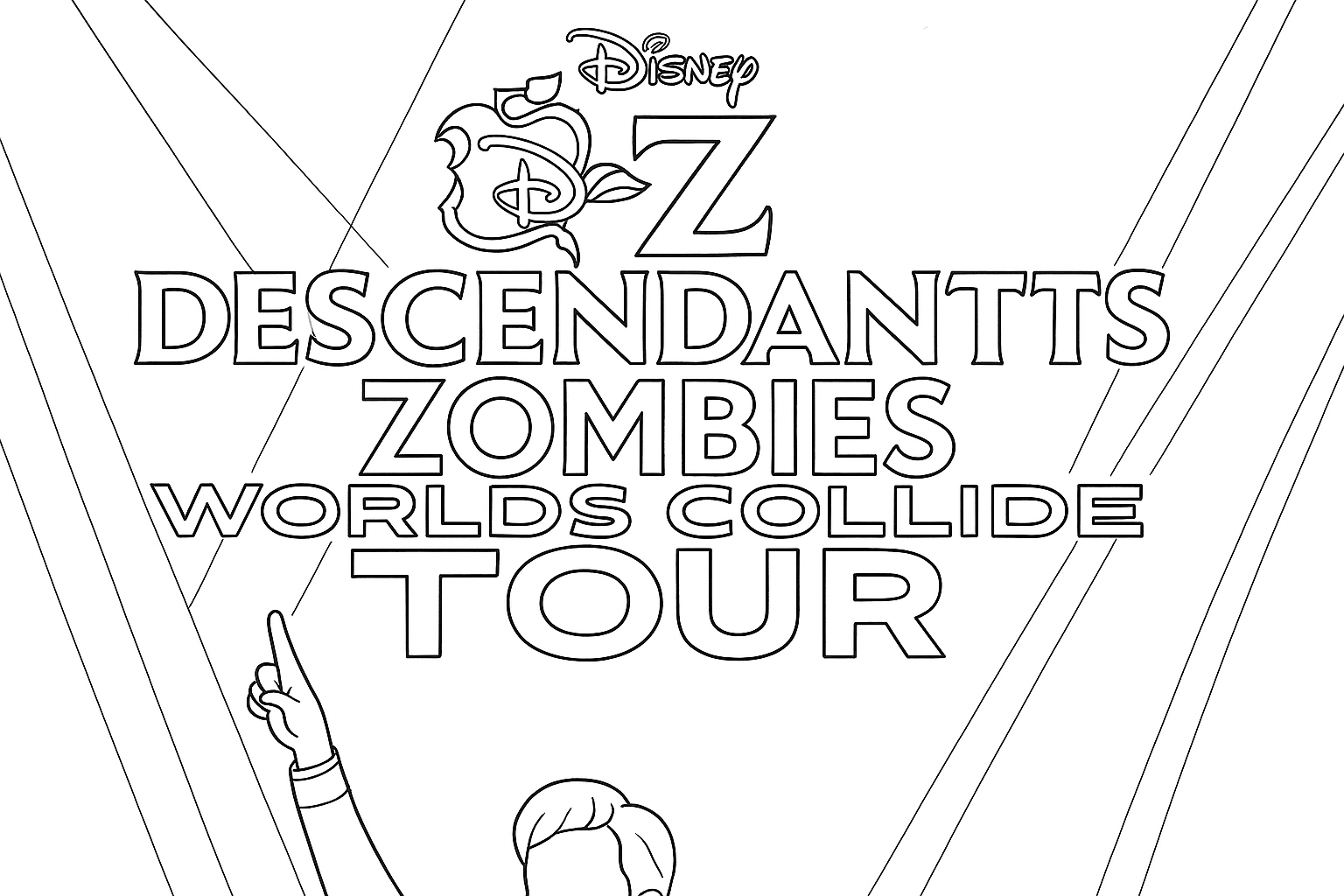 Descendants Zombies Tour Logo - Coloring.app, image size:1536x1024