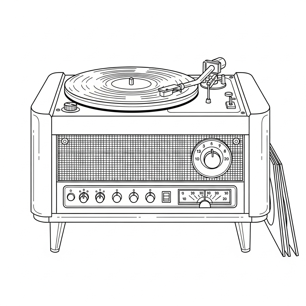 record player drawing png