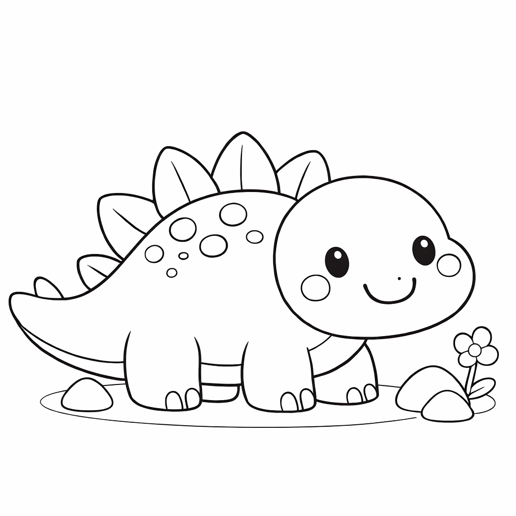 How to Draw a Triceratops Dinosaur for Kids 💚💛🖤Triceratops Dinosaur  Drawing and Coloring Page, image size:1024x1024