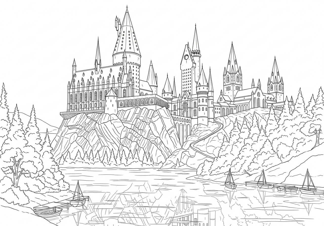 hogwarts logo coloring pages