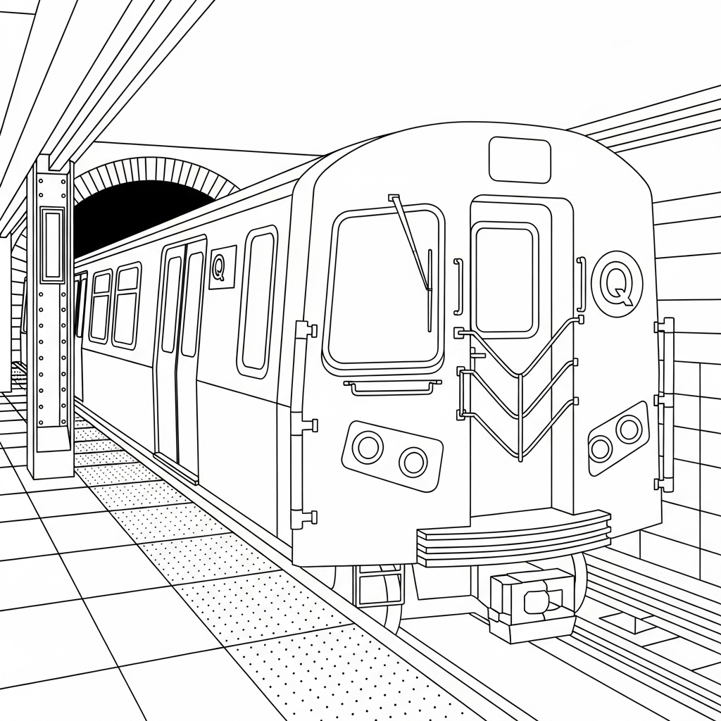 Subway Train Color Mta Train Coloring Pages Nyc Subway Train Vector Download 268